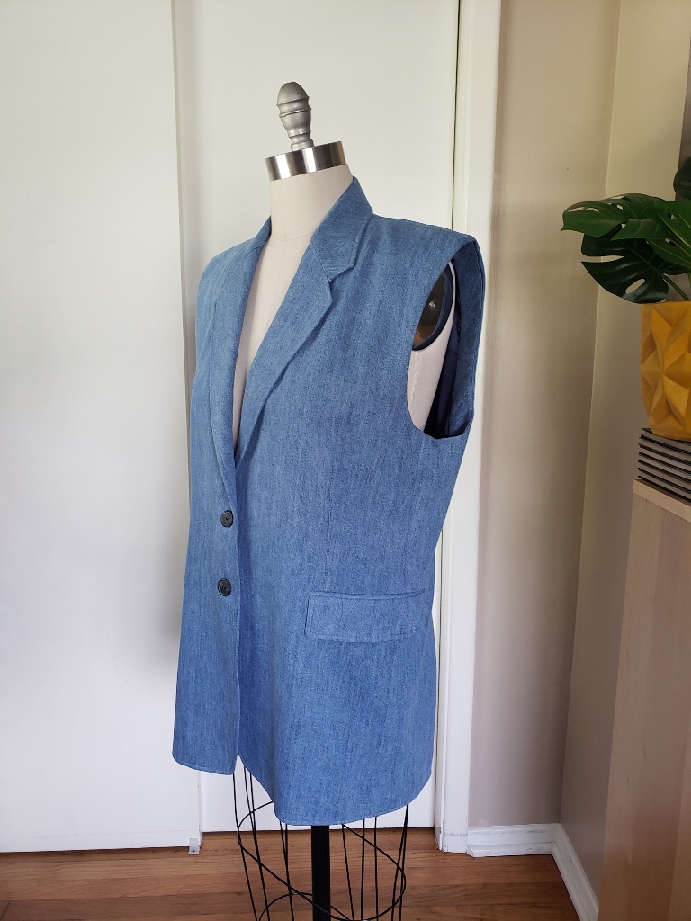Frame Chic Denim Oversized Blazer Size Large